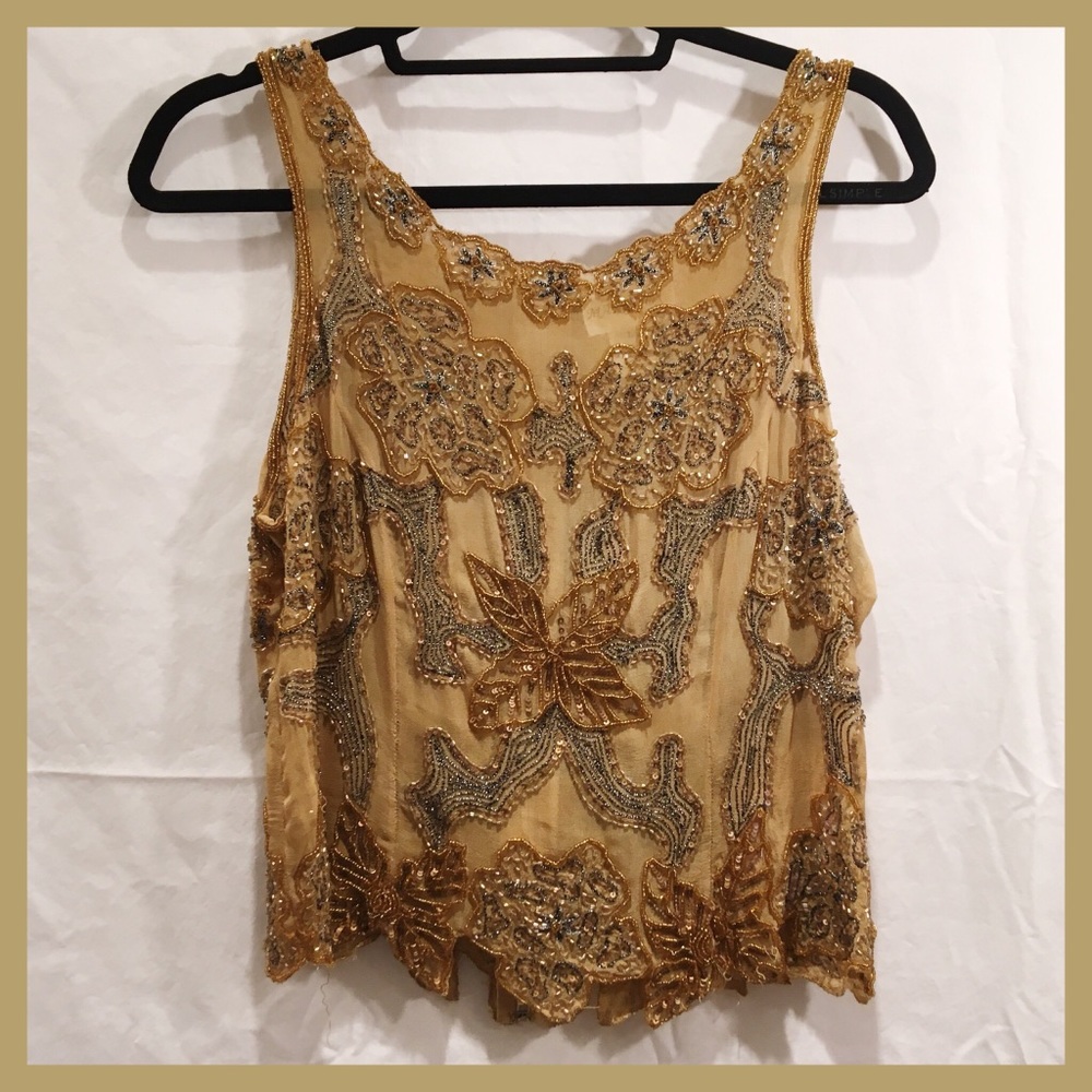 Vintage Hand-Beaded Tank